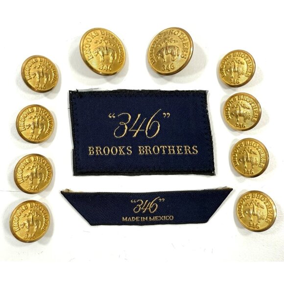 Brooks Brothers Golden Fleece 346 Waterbury USA Metal Replacement Buttons x 10 - Picture 1 of 10